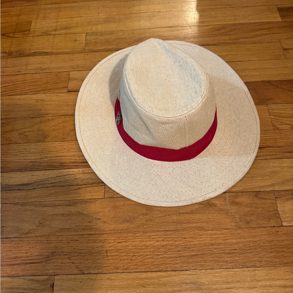 REVOLVE Straw Fedora Hat with Beach Summer Red Band